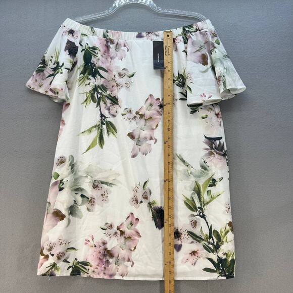 Lulus Dress Women's Large NWT Dream of You Ivory Off-The-Shoulder Mini Shift - Picture 3 of 11